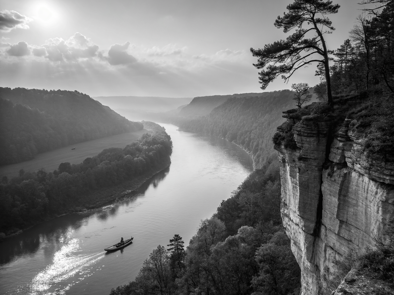 Sunset over the Tennessee River in North Alabama